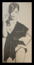 Femme au déshabillé noir Bitume de judée et mine de plomb sur toile de Lin brut Format 1M x 50 cm .
